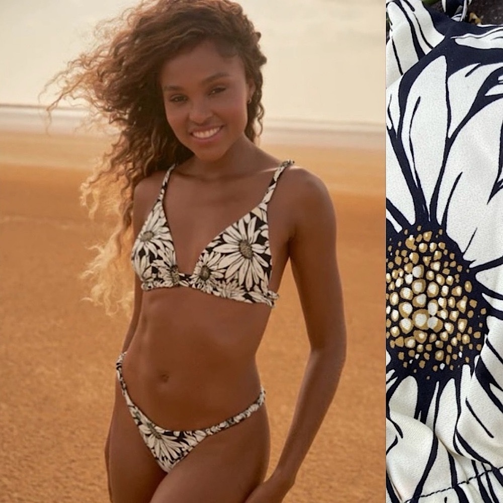 MAAJI Set - Lydia Triangle Bikini Top & Hazel Ruched Cheeky Bottoms - S